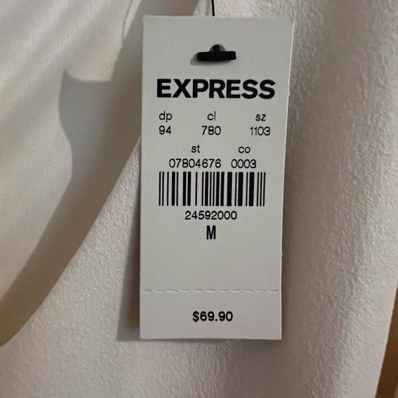 Express Tie Front Dress Size Medium White/Cream Color - Picture 3 of 5